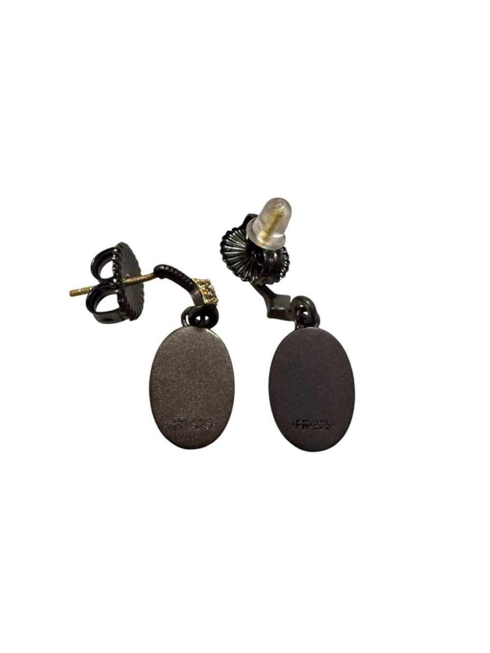 New Freida Rothman 925 Sterling Silver Stamped Faceted Crystal Drop Earrings - Picture 8 of 12